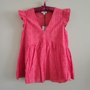 4/$15 SALE Andree by Unit | Corral Flutter Babydoll Eyelet Floral Tank Top M